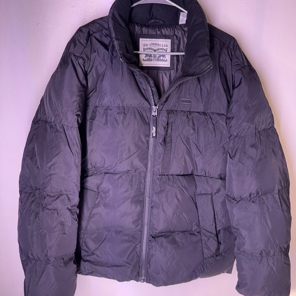 New Levi's Black Puffer Jacket Men’s size Large coat - Picture 1 of 5